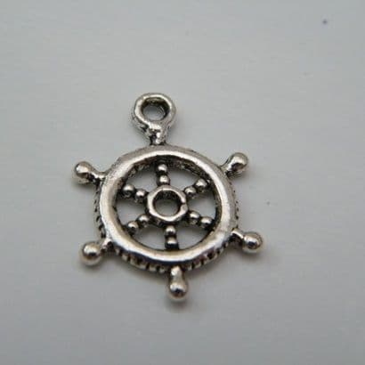 Nautical Wheel Keyring - Initial Multi Charm Style