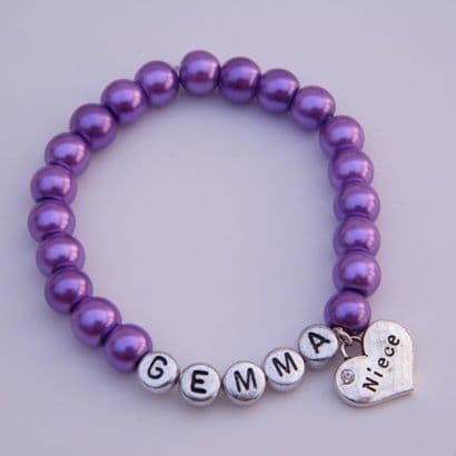 Niece Personalised Bracelet - Beaded Style
