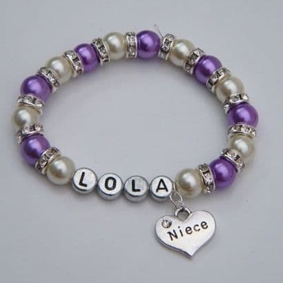 Niece Personalised Bracelet - Full Sparkle Style