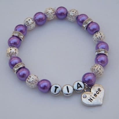 Niece Personalised Bracelet - Sparkle & Bling Style