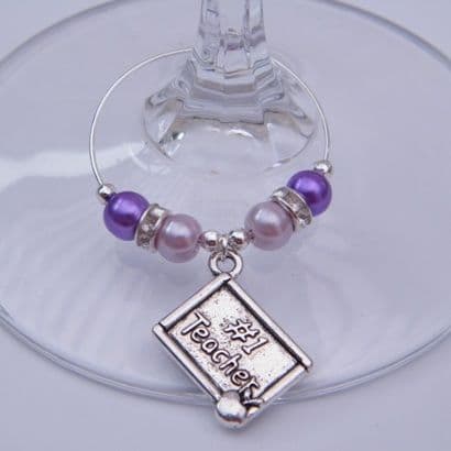 Number 1 Teacher Wine Glass Charm - Elegance Style