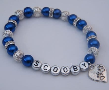 Pawprint Heart Personalised Bracelet - Sparkle & Bling Style