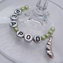 Pea Pod Wine Glass Charms