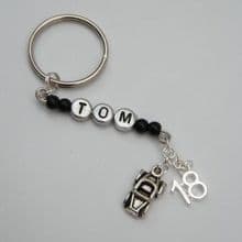 Personalised Keyrings - Double Charm Beaded Style
