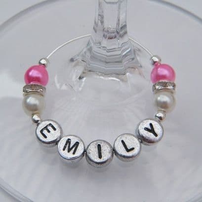 Personalised Name Wine Glass Charms - Elegance Style
