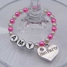 Personalised Wine Glass Charms - Full Bead Style