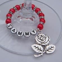 Personalised Wine Glass Charms - Full Sparkle Style