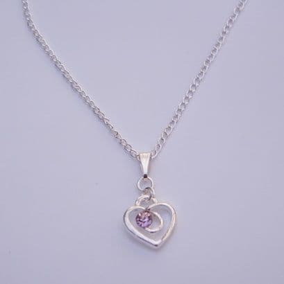Pink Sparkle Swirl Heart Necklace - Charm Style