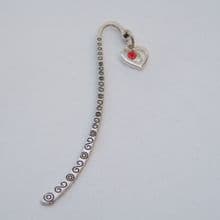 Red Sparkle Swirl Heart Bookmarks