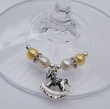 Rocking Horse Wine Glass Charms