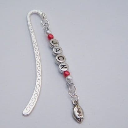 Rugby Ball Personalised Bookmark