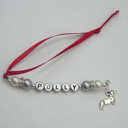 Sausage Dog Personalised Christmas Tree Decoration