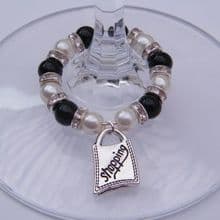 Shopping Wine Glass Charms