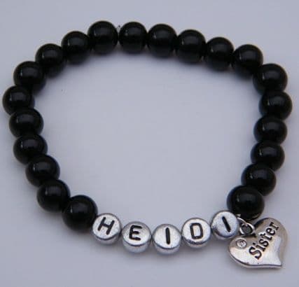 Sister Personalised Bracelet - Beaded Style