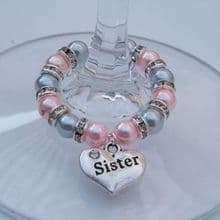 Sister Wine Glass Charms