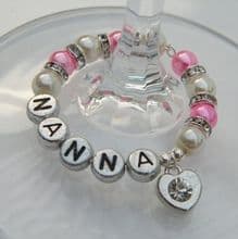 Small Clear Sparkle Heart Wine Glass Charms