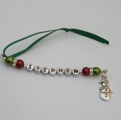 Snowman Personalised Christmas Tree Decoration