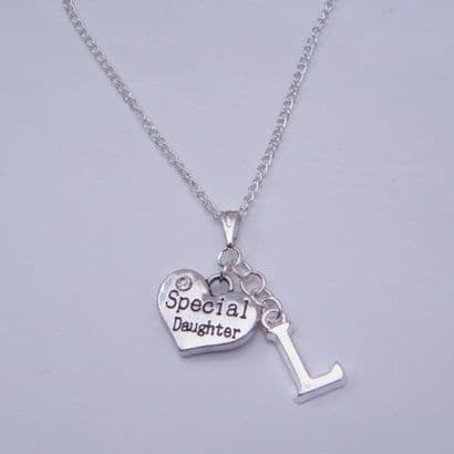Special Daughter Necklace - Initial Charm Style