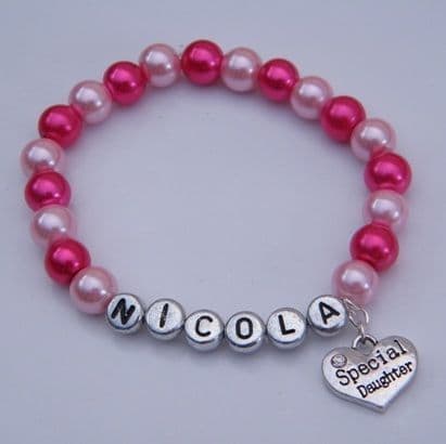 Special Daughter Personalised Bracelet - Beaded Style