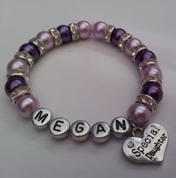 Special Daughter Personalised Bracelet - Full Sparkle Style