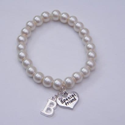 Special Friend Initial Bracelet - Beaded Style
