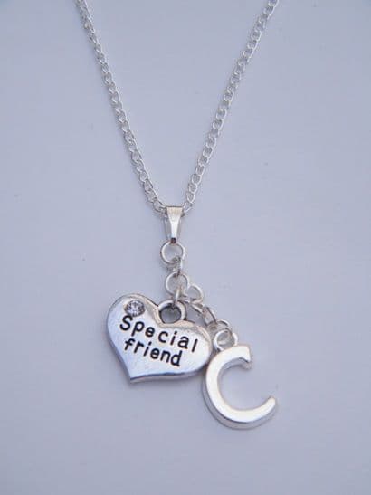 Special Friend Necklace - Initial Charm Style