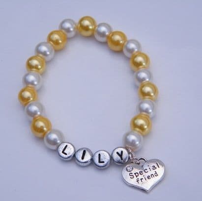 Special Friend Personalised Bracelet - Beaded Style