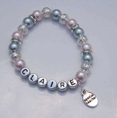 Special Teacher Personalised Bracelet - Sparkle & Bling Style