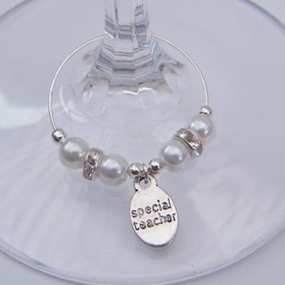 Special Teacher Wine Glass Charm - Elegance Style