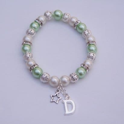 Star Outline Initial Bracelet - Sparkle & Bling Style