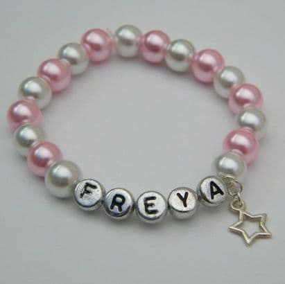 Star Outline Personalised Bracelet - Beaded Style