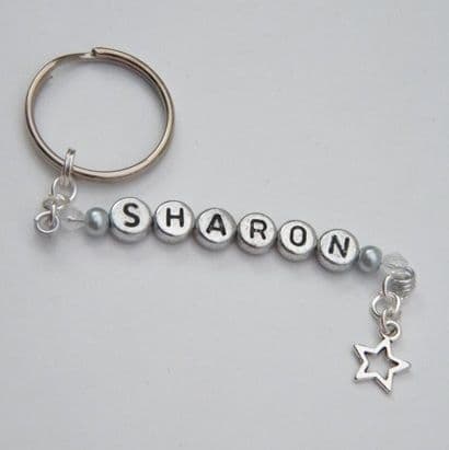 Star Outline Personalised Keyring