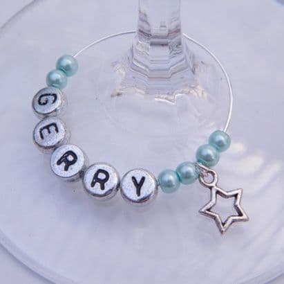 Star Outline Personalised Wine Glass Charm
