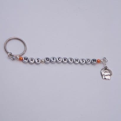Teacher Apple Personalised Keyring