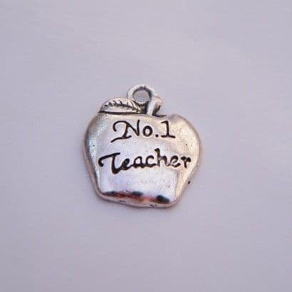 Teacher Apple Wine Glass Charm - Hoop Style
