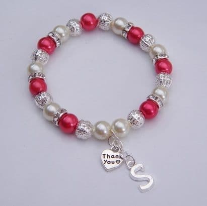 Thank You Initial Bracelet - Sparkle & Bling Style