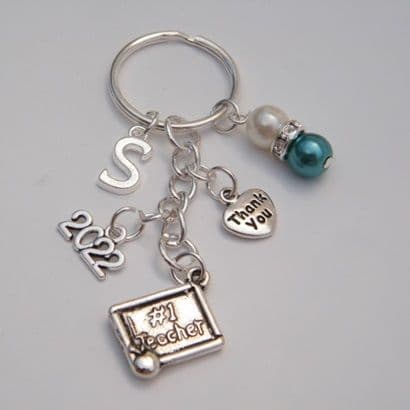 Thank You Keyring - Initial Multi Charm Style