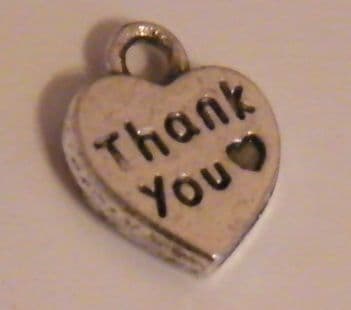 Thank You Wine Glass Charm - Initial Full Sparkle Style