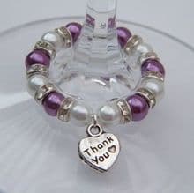 Thank You Wine Glass Charms