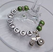 Tractor Wine Glass Charms
