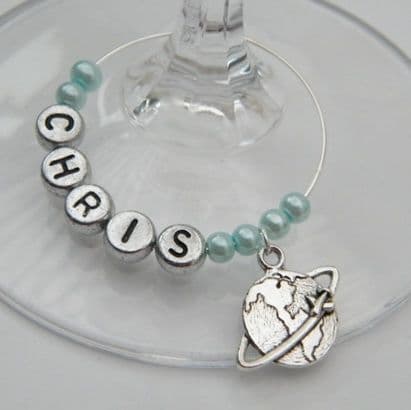 Travel The World Personalised Wine Glass Charm