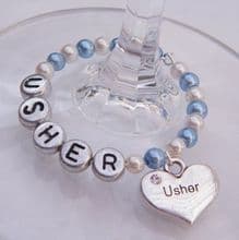 Usher Wine Glass Charms