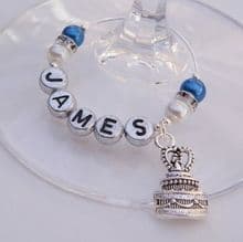 Wedding Cake Wine Glass Charms