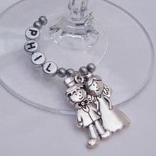 Wedding Couple Wine Glass Charms