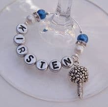 Wedding Flowers Wine Glass Charms