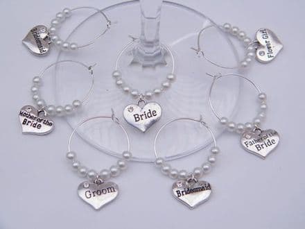 Wedding Wine Glass Charms - Beaded Style