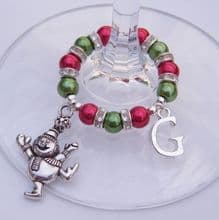 Wine Glass Charms - Initial Full Sparkle Style