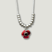 Poppy enameled necklace