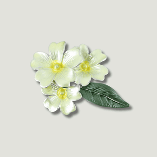 Primrose Brooch Rhodium Tone