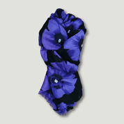 Purple on Black Poppy Scarf